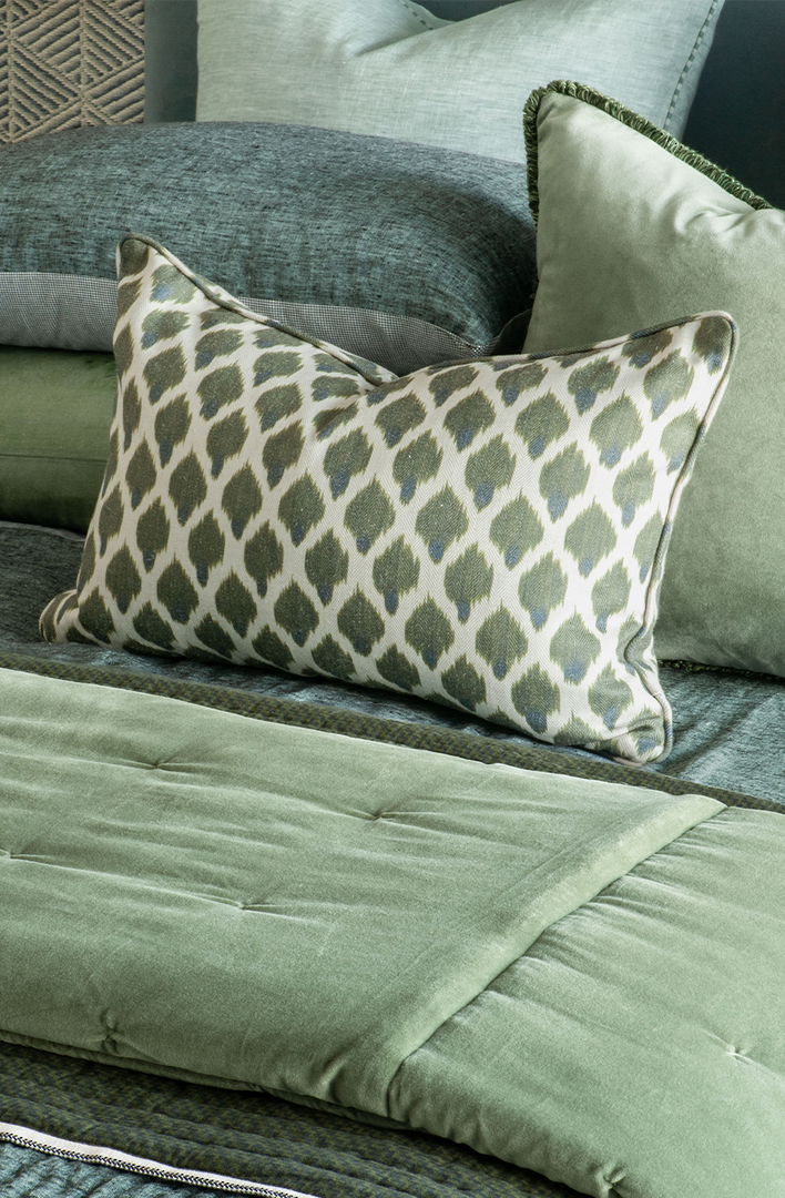 Bianca Lorenne Kasumi Verde/Teal Comforter | Luxury Linen Comforter NZ image 2